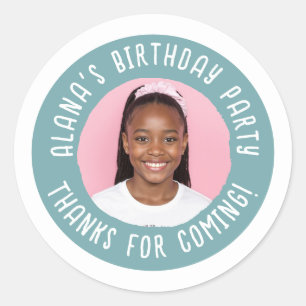 Personalized Birthday Party Thank You Favour  Classic Round Sticker