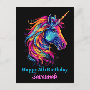 Personalized Birthday Party Unicorn Fantasy Postcard