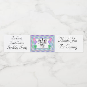 Personalized Birthday Party Water Bottle Label