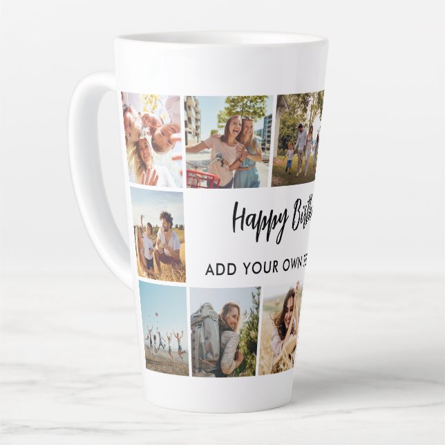 Personalized Birthday Photo Collage Mug (Left Angle)