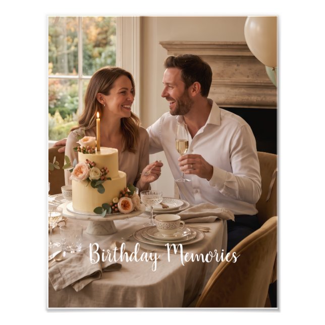 Personalized Birthday Photo Frame Print (Front)