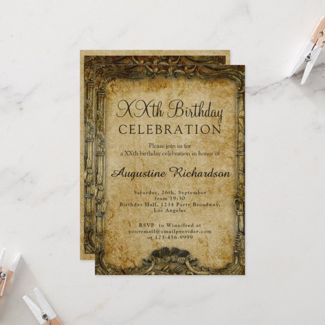Personalized Birthday Photo Template Retro Vintage (Front/Back In Situ)