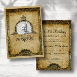 Personalized Birthday Photo Template Retro Vintage<br><div class="desc">Vintage retro distressed style milestone Birthday Party Invitation. An elegant personalized birthday party invitation. Insert your own photo. Template provided so easily personalized. Note the photo will be the same colours as you use. The design is also available with other age milestones. Matching party supplies (Banners, posters, paper plates, napkins...</div>