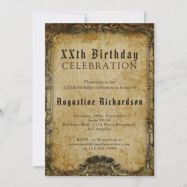 Personalized Birthday Photo Template Vintage Retro (Back)