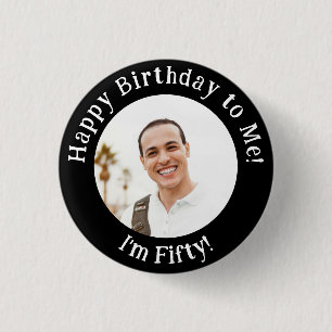 Personalized Birthday Photo, Your Picture Badge 1 Inch Round Button
