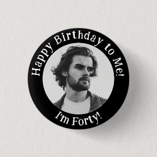 Personalized Birthday Photo, Your Picture Badge 1 Inch Round Button