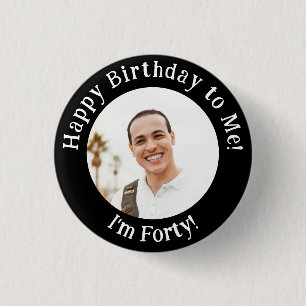 Personalized Birthday Photo, Your Picture Badge 1 Inch Round Button