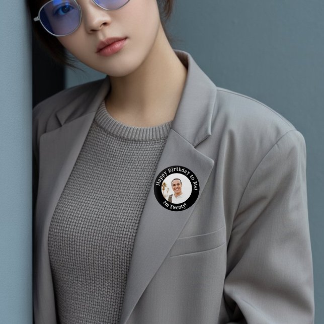 Personalized Birthday Photo, Your Picture Badge 1 Inch Round Button (Creator Uploaded)