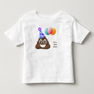 Personalized Birthday Poop Emoji Toddler T-Shirt