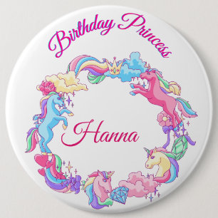 Personalized Birthday Princess Button