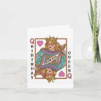 Personalized Birthday Queen Playing Card