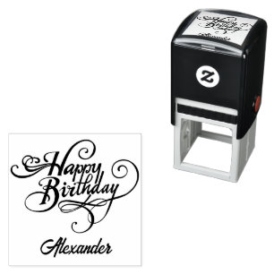Personalized Birthday Self Inking Rubber Stamp