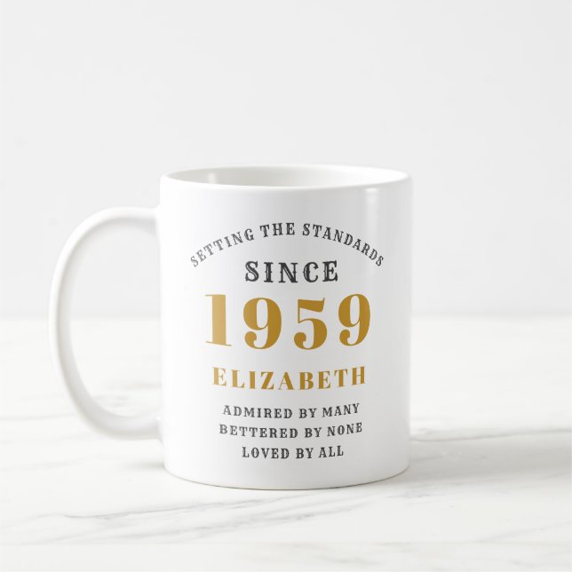 Personalized Birthday Standards 1959 Add Your Name Coffee Mug (Left)