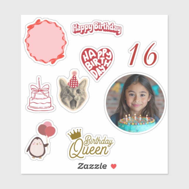 Personalized Birthday Sticker Sheet  (Sheet)
