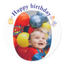 Personalized Birthday Sticker with Photo