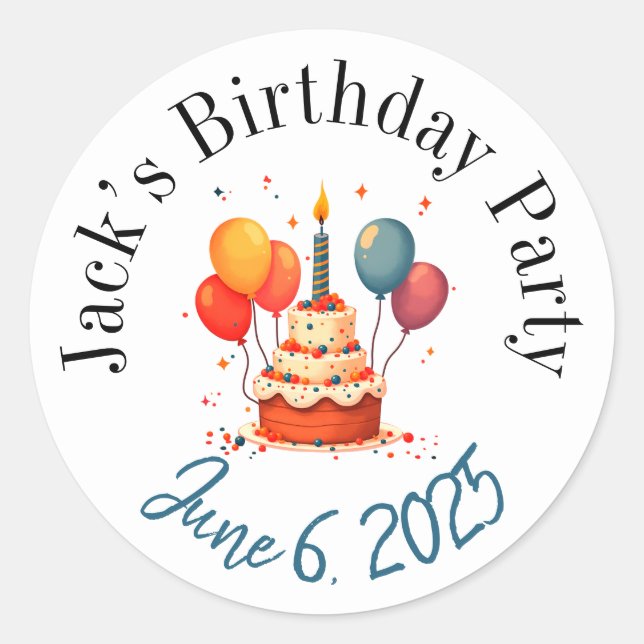 Personalized birthday stickers  (Front)