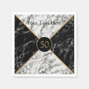 Personalized Birthday Text Napkin Marble