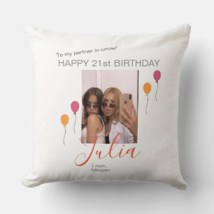 Personalized Birthday Throw Pillow for Your Bestie
