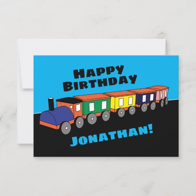 Personalized Birthday Train Card (Front)