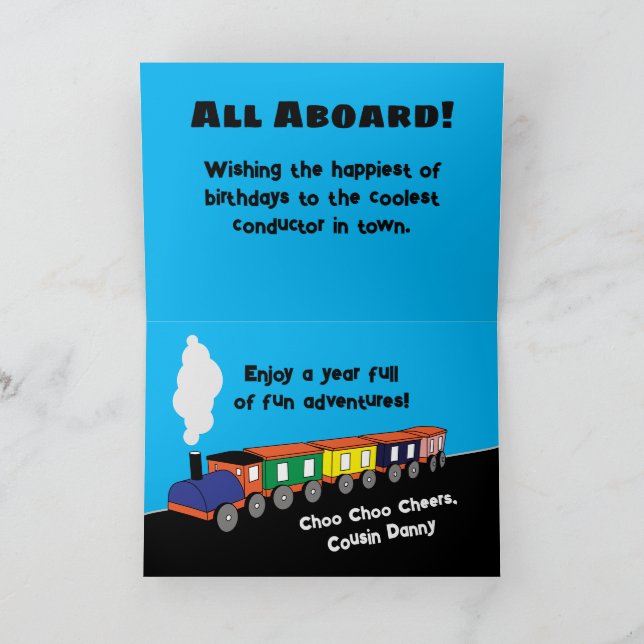 Personalized Birthday Train Card (Inside)