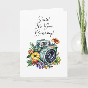 Personalized Birthday Vintage Camera Card