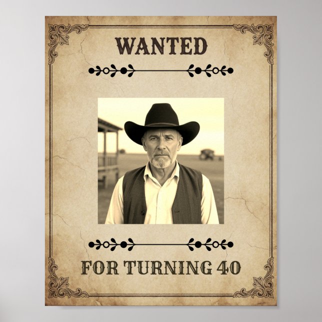 Personalized Birthday Wanted Poster Customizeable (Front)