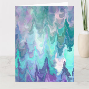 Personalized Birthday with pretty Blue and Purple  Card