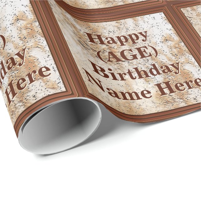 Personalized Birthday Wrapping Paper His AGE, NAME (Roll Corner)