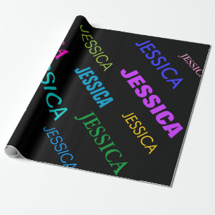 Personalized Birthday wrapping paper   Neon colour