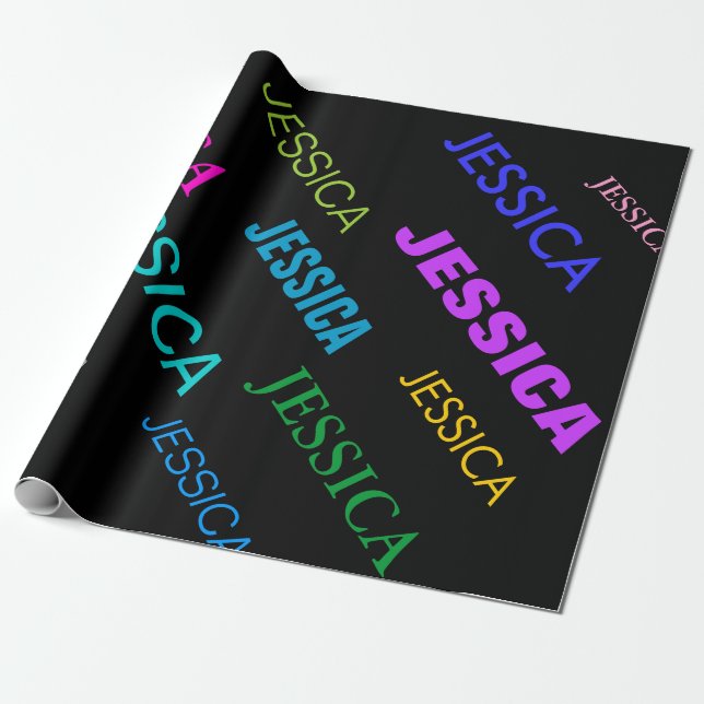 Personalized Birthday wrapping paper | Neon colour (Unrolled)