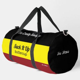 Personalized BJJ Jiu Jitsu Black Yellow Duffle Bag