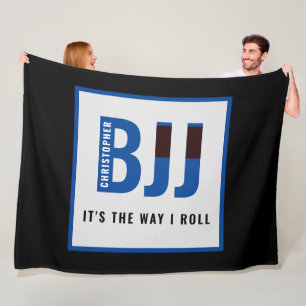 Personalized BJJ Jiu Jitsu Competition Blue Belt Fleece Blanket