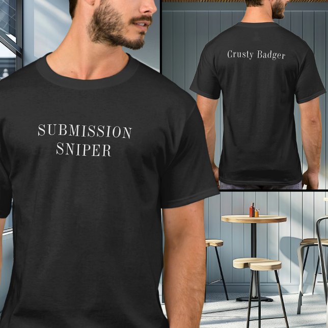 Personalized BJJ Jiu Jitsu Submission Sniper Black T-Shirt (Personalized Submission Sniper Black tshirt)