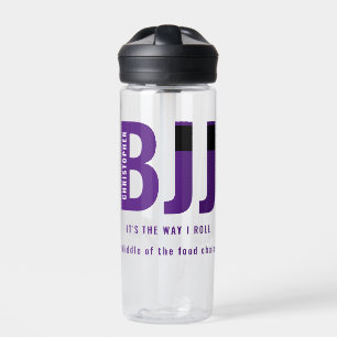 Personalized BJJ Way I Roll Jiu Jitsu Purple Belt Water Bottle