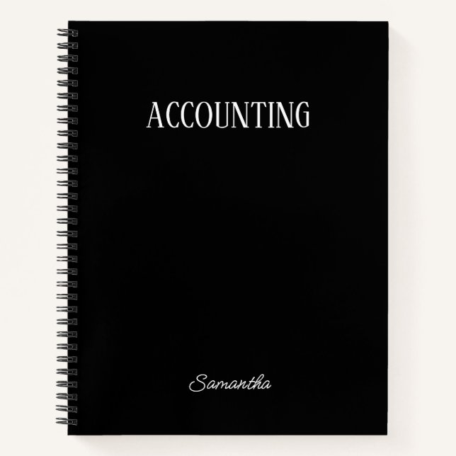  Personalized Black Accounting Subject Notebook (Front)