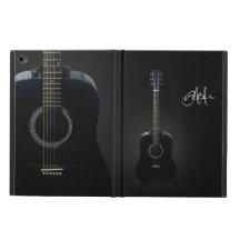 Personalized Black Acoustic Guitar iPad Air 2 Case