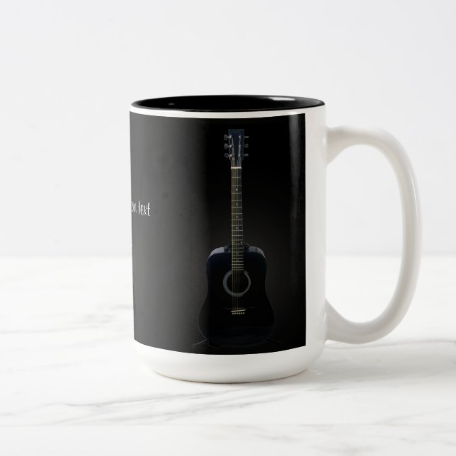 Personalized Black Acoustic Guitar Music Mug (Right)
