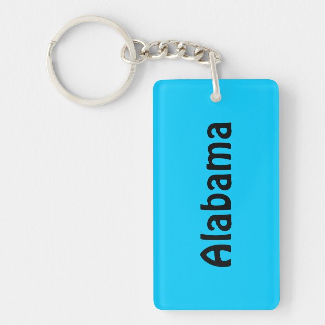 Personalized Black and Aqua Blue Keychain (Front)