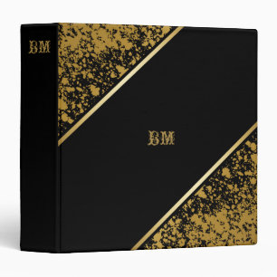 Personalized Black and Gold Binder