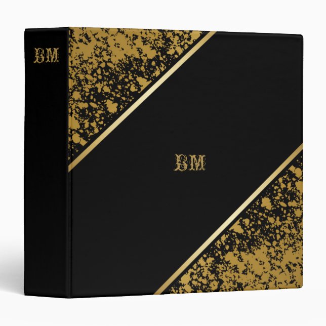 Personalized Black and Gold Binder (Front/Spine)