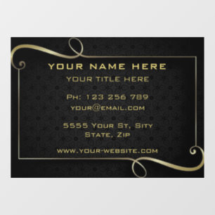 Personalized Black and Gold Business Window Cling