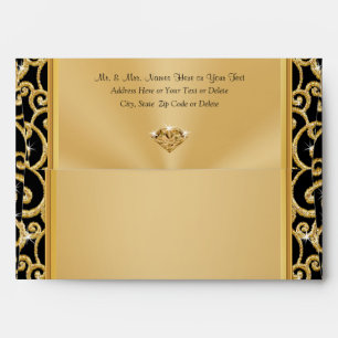 Personalized Black and Gold Envelopes Any Occasion