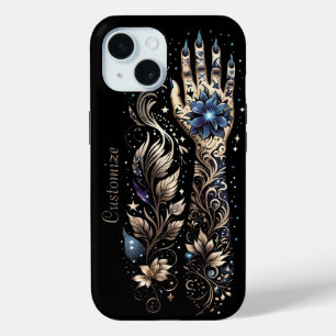 Personalized Black And Gold Hand Tattoo iPhone 15 Case