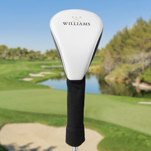 Personalized Black And Gold Name Golf Clubs Golf Head Cover (Personalized Black And Gold Name Golf Clubs Golf Head Cover)