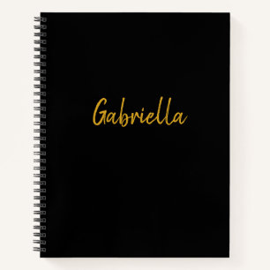 Personalized Black and Gold Notebook