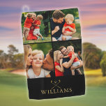 Personalized Black And Gold Photo Collage Golf Towel<br><div class="desc">Personalize with your 4 special photos and name in classic typography to create a unique golf gift and keepsake for any golfer. Designed by Thisisnotme©</div>