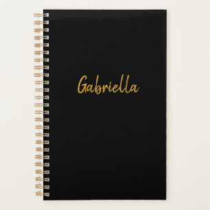 Personalized Black and Gold Planner