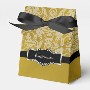 Personalized Black and Gold Tent Favour Box