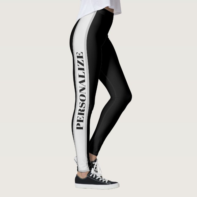 Personalized Black And  Grey Leggings  (Right)