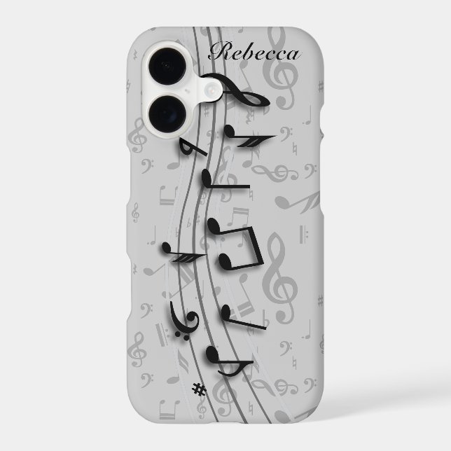 Personalized Black and Grey Musical notes (Back)